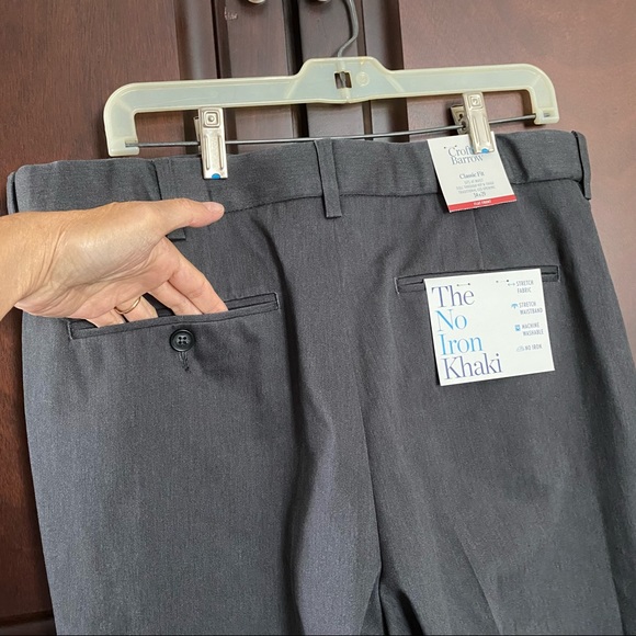 Croft & Barrow Classic Grey Stretch Khaki Pants 34 - Picture 8 of 15
